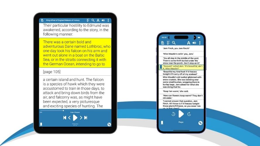 Screen Reader view displayed on an ipad and an iphone